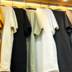 Men’s Lapel Collar Cotton T-Shirt, Striped & Solid Color Casual Short Sleeve Tee